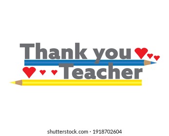 Thank You Teacher Banner Hearts Colored Stock Vector (Royalty Free ...