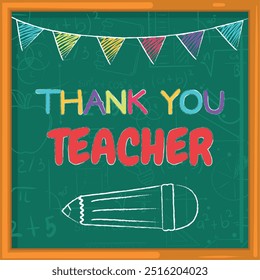 Thank you teacher poster World teacher day Vector