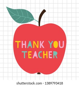 Thank You Teacher Vector Greeting Card Stock Vector (Royalty Free ...