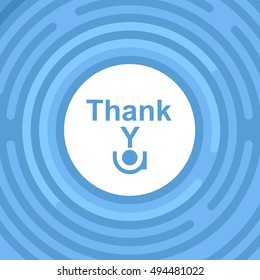 Thank you template. Place for text. Copy, paste. Victory background with blank place. Modern digital blue shiny background with rounded corners, flat glow victory background, greeting card, thank you