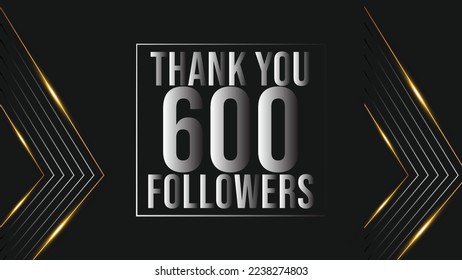 Thank you template for social media six hundred followers, subscribers, like. 600 followers