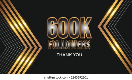 Thank you template for social media 600k followers, subscribers, like. 600000 followers