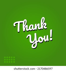 thank you template vector for design element in green background