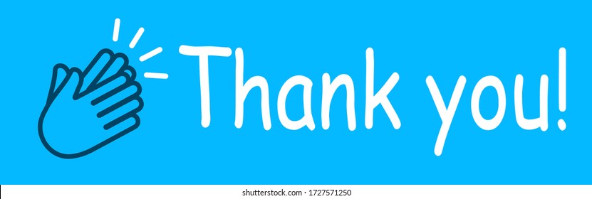 Thank you text with applause icon, clapping hands – stock vector