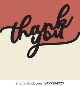 THANK YOU TEXT BANNER RETRO TYPE LETTER DESIGN VECTOR.