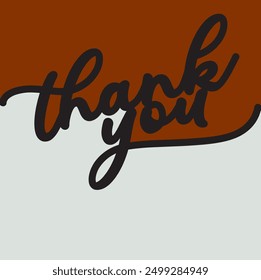 THANK YOU TEXT BANNER RETRO TYPE LETTER DESIGN VECTOR.