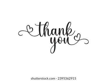 Thank you text calligraphy vector eps 10.