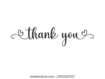 Thank you text calligraphy vector eps 10.