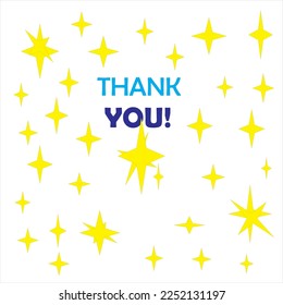 THANK YOU text card for lettering and colorful design and white background