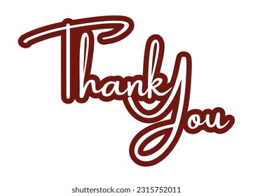 Thank you text. Thank you Card. Vector illustration. easy to editable file.