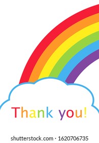 Thank You text in cloud. Clipart image isolated on white background