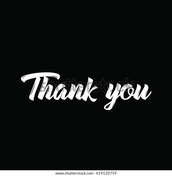 Thank You Text Design Vector Calligraphy Stock Vector (Royalty Free ...