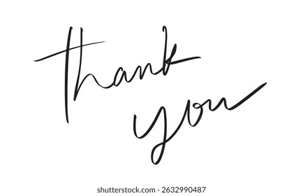 Thank you text font calligraphy hand written lettering script black color object icon thank you gratitude greeting phrase banner thank you symbol sign thank you business welcome retro drawing font 