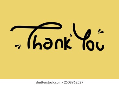 Thank you text format with handwritten style is perfect for greeting cards.