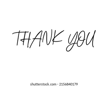 Thank You Text Handwritten Black Lettering Stock Vector (Royalty Free ...