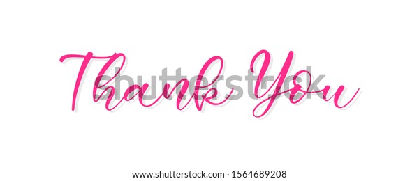 Thank You Text Handwritten Calligraphy Lettering Stock Vector (Royalty ...