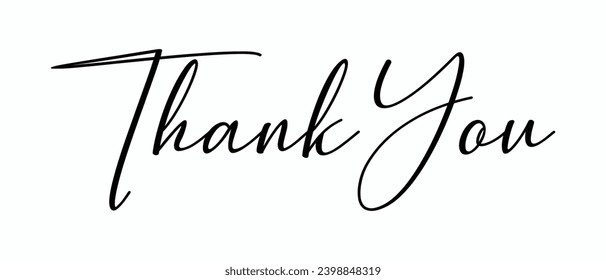 Thank You Text | Thank you Handwritten text | Thank you card | Thank You Vector