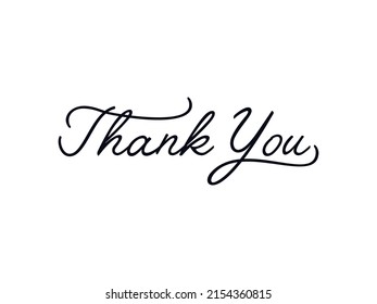 Thank You Text Handwritten Lettering Calligraphy Stock Vector (Royalty ...