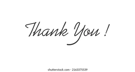 Thank You text Handwritten Lettering vector design