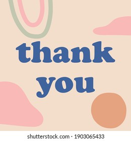 Thank you text illustration pastel abstract modern vector background