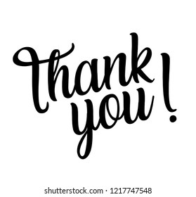 Thank You Text Isolated On White Stock Vector (Royalty Free) 1217747548 ...