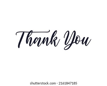 Thank You Text Lettering Calligraphy Line Stock Vector (Royalty Free ...