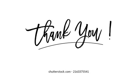 Thank You Text Lettering Handwritten Brush vector design