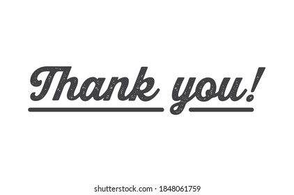 Thank you text. Lettering style typography design.