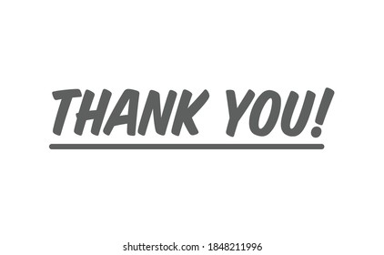 Thank you text. Lettering style typography design.