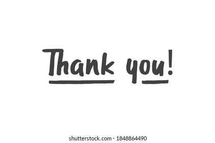 Thank you text. Lettering style typography design.