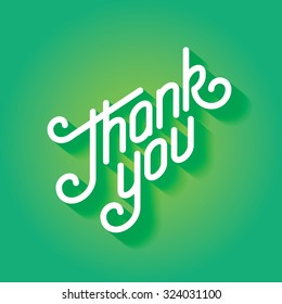 Thank you text lettering vector card