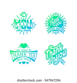 Thank you text lettering vector logo badge
