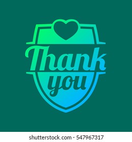 Thank you text lettering vector logo badge