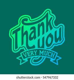 Thank you text lettering vector logo badge