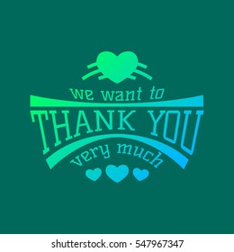 Thank you text lettering vector logo badge