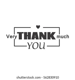 Thank you text lettering vector badge.