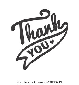 Thank you text lettering vector badge.