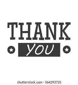 Thank you text lettering vector badge.