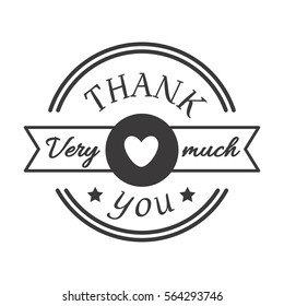Thank you text lettering vector badge.