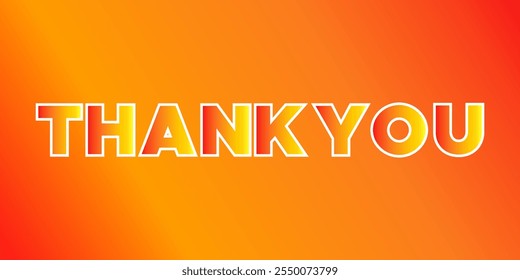 Thank you text letters on beautiful gradient background 