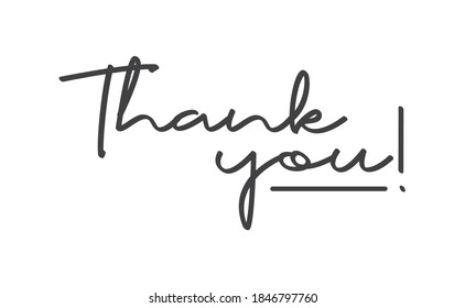 Thank you text. Modern hand writing calligraphic design.