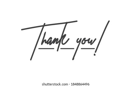 Thank you text. Modern hand writing calligraphic design.