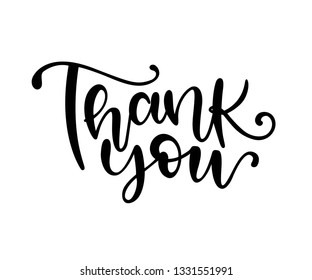 Thank You Text On White Background Stock Vector (Royalty Free) 1331551991