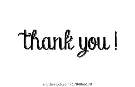 Thank you text on white background. Calligraphy lettering Vector illustration EPS10