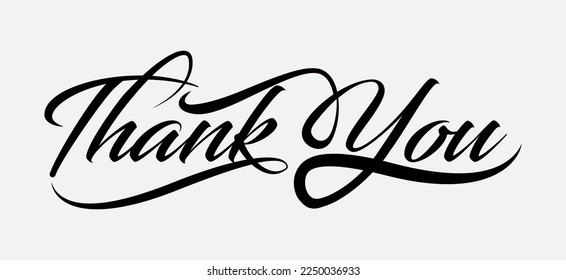 Thank you text on white background.Typography Vector illustration EPS10