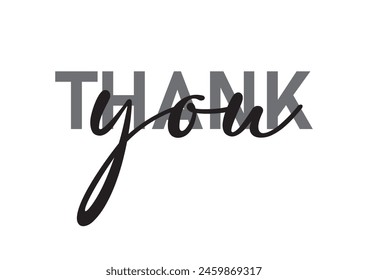 Thank you text on white background. Thank you lettering Vector illustration.