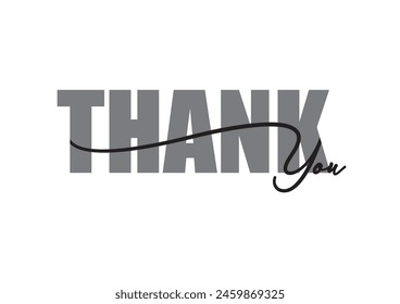 Thank you text on white background. Thank you lettering Vector illustration.
