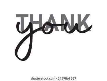 Thank you text on white background. Thank you lettering Vector illustration.