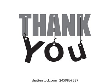 Thank you text on white background. Thank you lettering Vector illustration.