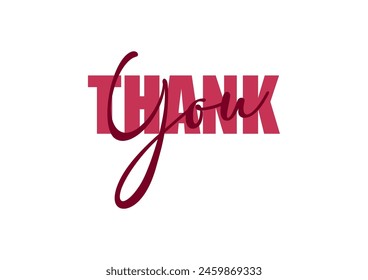 Thank you text on white background. Thank you lettering Vector illustration.
